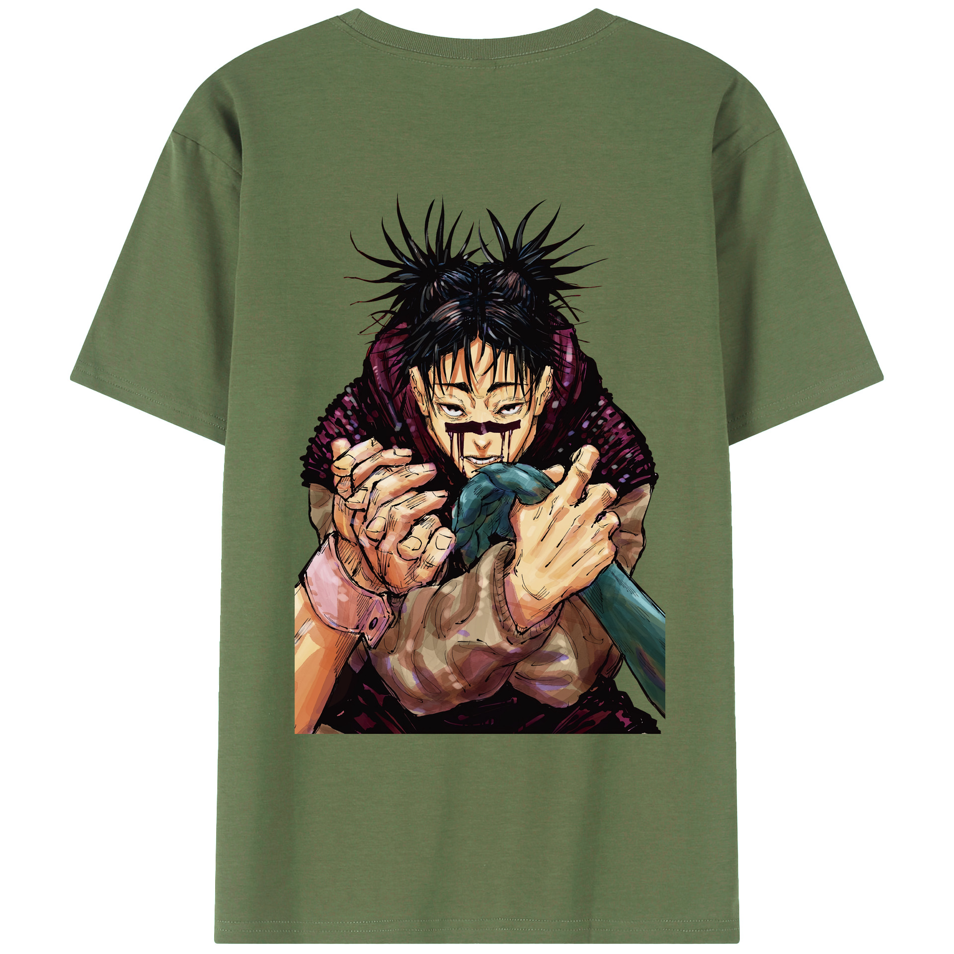 （画像用） 呪術廻戦 Jujutsu Kaisen 綿100％ メンズ半袖Tシャツ（バックプリント） 通気性